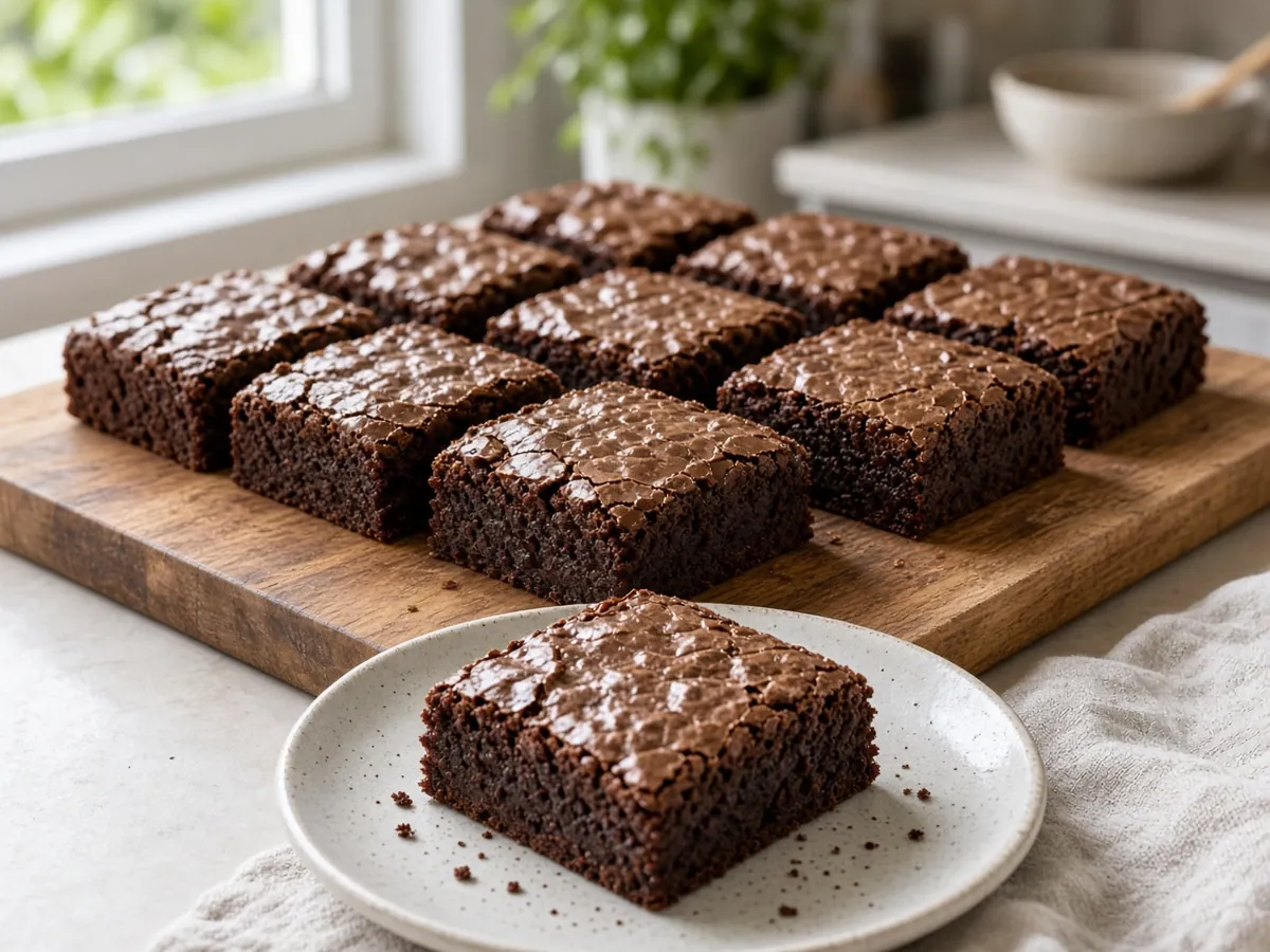 Fudgy Cocoa Brownies: Dense, fudgy brownies made from cocoa powder and melted butter — no chopping chocolate required.
