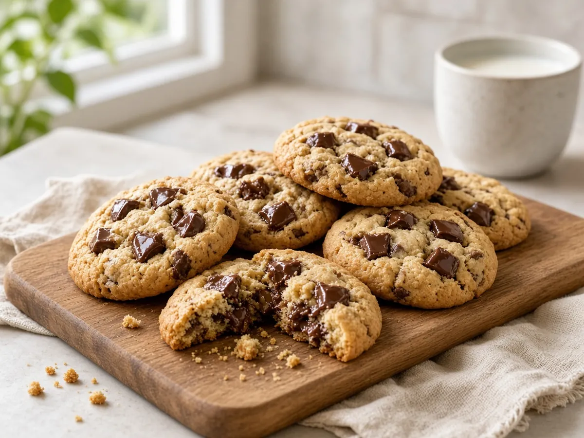 Chocolate Chip Cookies: Crisp-edged, chewy-centered chocolate chip cookies made with butter, two sugars and plenty of chips.