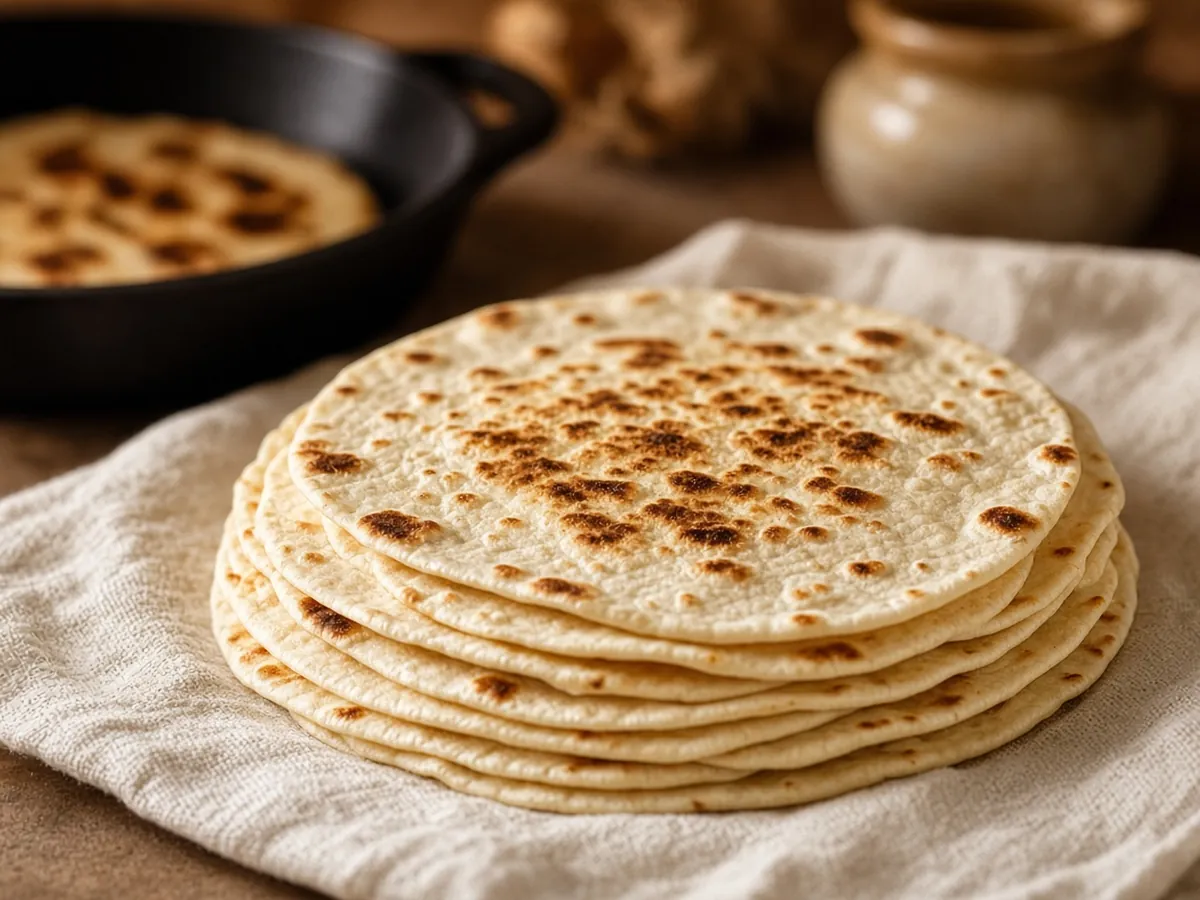 Flour Tortillas: Soft flour tortillas from four pantry staples: flour, fat, salt and water. Ready in under an hour with no yeast.