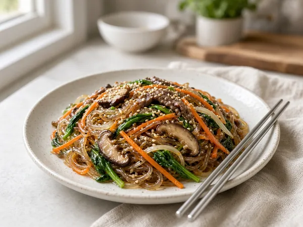 Japchae (Korean Glass Noodles)