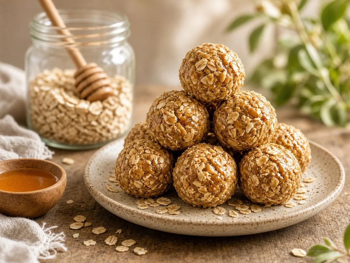 Peanut Butter Oat Bites: No-bake pantry energy bites: peanut butter, oats and honey — mixed in one bowl, no oven required.