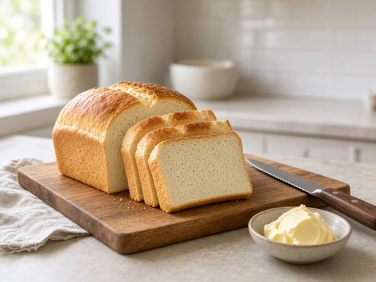 Soft Sandwich Bread: A soft, enriched white sandwich loaf with a tender crumb, made with milk and a little butter.
